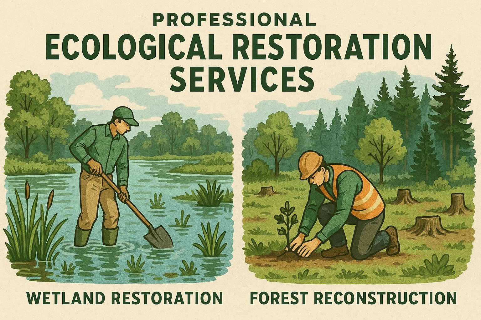 17C.com一起草专业生态修复服务 - 湿地恢复与森林重建